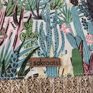 Sakroots Cactus Print Tote Bag W Pouch Straw Beach Vacation Summer Boho NWOT